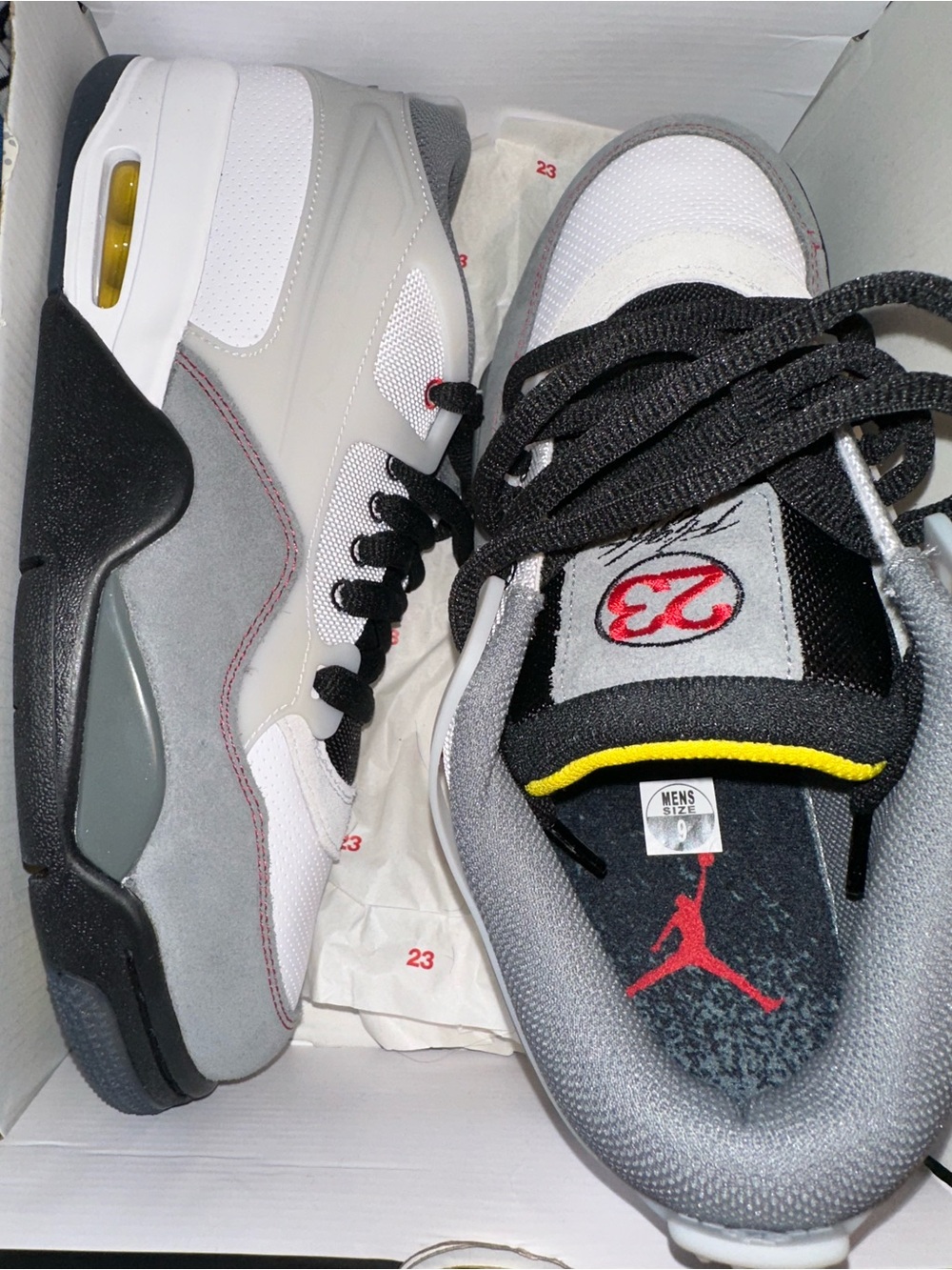 Jordan 4 RM Motorsport Sneakers in White, Grey, Black size 9 Men